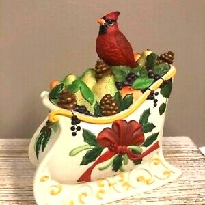 Lenox Winter Greetings Sleigh Cookie Jar